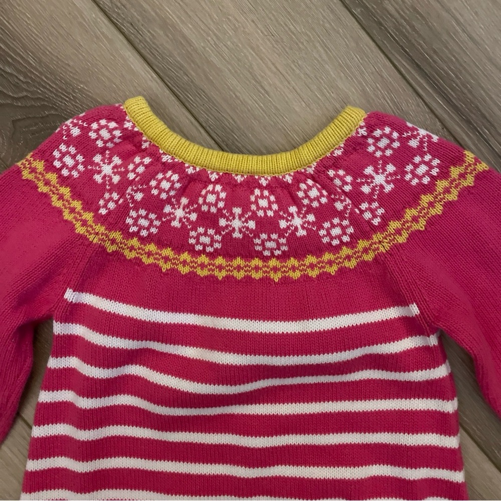 Hanna Andersson Girl’s Size 3 Pink Yellow & White Striped Sweater Dress - Picture 8 of 11